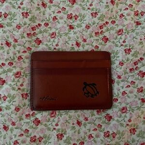 Hawaiian Brown Leather Card Holder